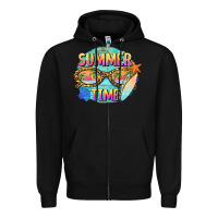 Black summer time sunset glasses Zipper Hoodie - BarkalooDesign