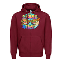Burgundy summer time sunset glasses Zipper Hoodie - BarkalooDesign