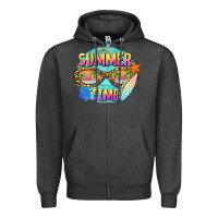 Charcoal Heather summer time sunset glasses Zipper Hoodie - BarkalooDesign