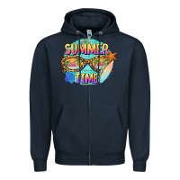 Navy summer time sunset glasses Zipper Hoodie - BarkalooDesign