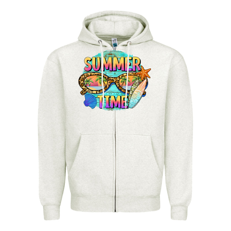 Summer Time Sunset Glasses Zipper Hoodie by BarkalooDesign | Teevron