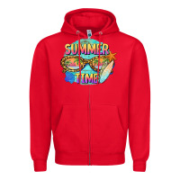 Red summer time sunset glasses Zipper Hoodie - BarkalooDesign