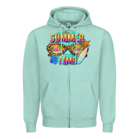 Seafoam summer time sunset glasses Zipper Hoodie - BarkalooDesign