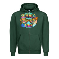 Sports Green summer time sunset glasses Zipper Hoodie - BarkalooDesign