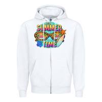 White summer time sunset glasses Zipper Hoodie - BarkalooDesign