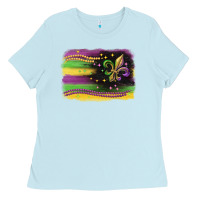 Baby Blue mardi gras flag Ladies Tee - CowGirlArtShop
