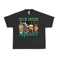 Pigment Black dead inside but caffeinated skeleton coffee cups Urban Heavy Tee - Jasminsmagicworld