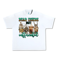 White dead inside but caffeinated skeleton coffee cups Urban Heavy Tee - Jasminsmagicworld