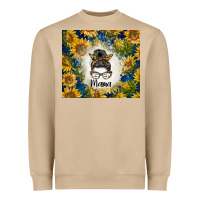 Mushroom sunflowers messy bun mama Heavyweight Sweatshirt - BarkalooDesign