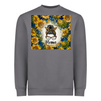 Storm sunflowers messy bun mama Heavyweight Sweatshirt - BarkalooDesign