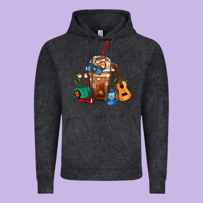 Camping Frappe Coffee Vintage Hoodie Designed By Fadigitalartstudio