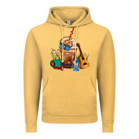 Vintage Mustard Camping Frappe Coffee Vintage Hoodie - FaDigitalArtStudio