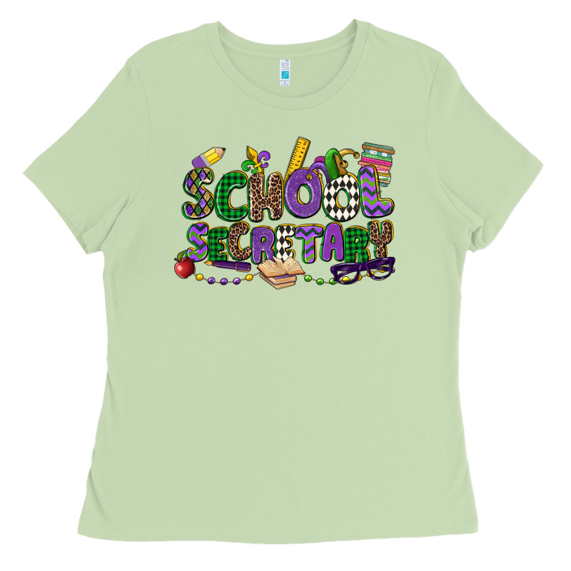 School Secretary Mardi Gras Ladies Tee by CowGirlArtShop | Teevron