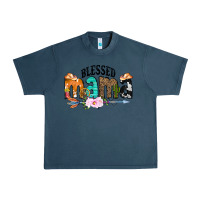 Midnight Navy Blessed Mama Urban Heavy Tee - CowCowDesign