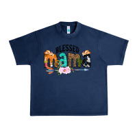Navy Blessed Mama Urban Heavy Tee - CowCowDesign