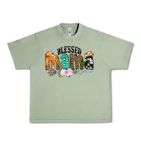 Oil Green Blessed Mama Urban Heavy Tee - CowCowDesign