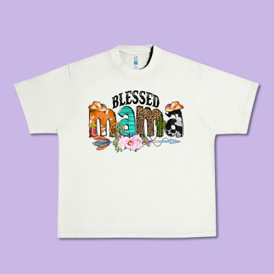 Blessed Mama Urban Heavy Tee Designed By Cowcowdesign