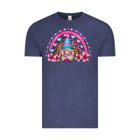 Vintage Denim valentine's day rainbow gnome olivia Vintage Tee - OliviaCreatesArt
