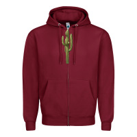 Burgundy cactus Zipper Hoodie - BarkalooDesign