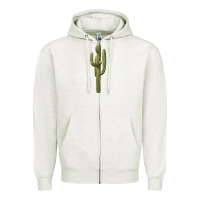 Oatmeal Heather cactus Zipper Hoodie - BarkalooDesign
