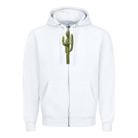 White cactus Zipper Hoodie - BarkalooDesign