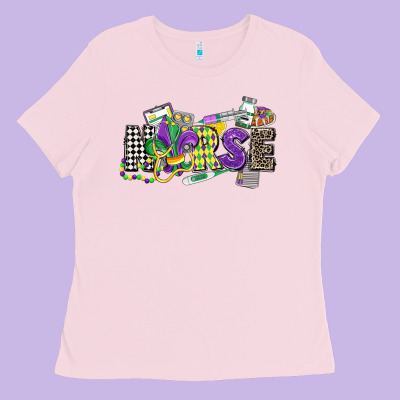 Nurse Mardi Gras Ladies Tee Designed By Cowgirlartshop