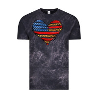 Cloud Black american leopard brushstroke heart Vintage Tee - Jasminsmagicworld