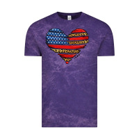 Cloud Purple american leopard brushstroke heart Vintage Tee - Jasminsmagicworld