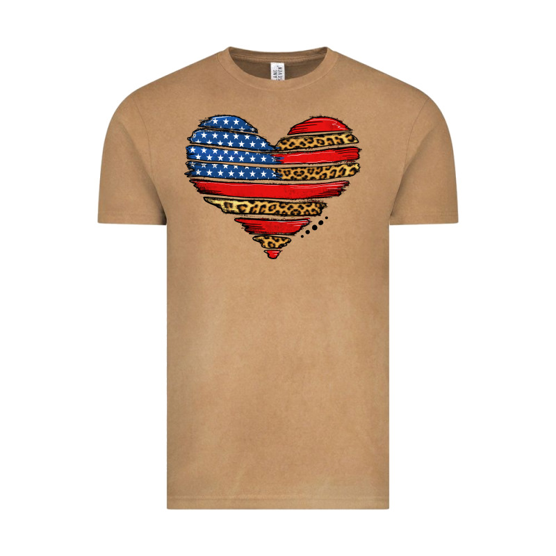 American Leopard Brushstroke Heart Vintage Tee by Jasminsmagicworld | Teevron