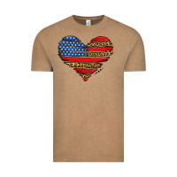 Vintage Coffee american leopard brushstroke heart Vintage Tee - Jasminsmagicworld