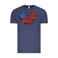 Vintage Denim american leopard brushstroke heart Vintage Tee - Jasminsmagicworld