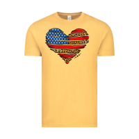 Vintage Mustard american leopard brushstroke heart Vintage Tee - Jasminsmagicworld