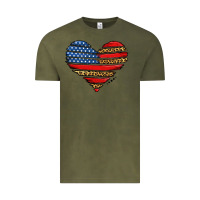 Vintage Olive american leopard brushstroke heart Vintage Tee - Jasminsmagicworld