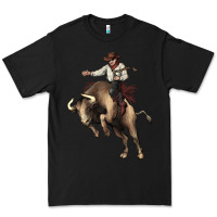 Black Cowboy bull rodeo Premium Tee - HowdyJamesFarm
