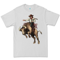 Dove Grey Cowboy bull rodeo Premium Tee - HowdyJamesFarm