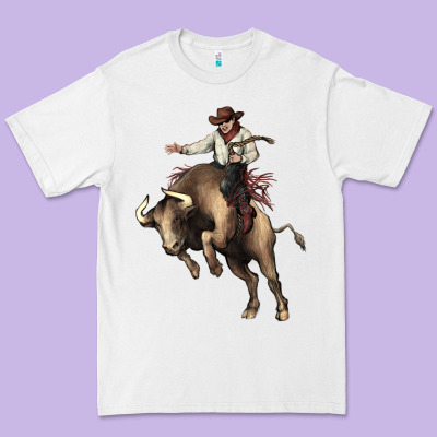 Cowboy Bull Rodeo Premium Tee Designed By Howdyjamesfarm
