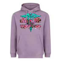 Lavender floral nurse custom name Heavyweight Hoodie - AdoDesignShop