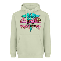 Matcha floral nurse custom name Heavyweight Hoodie - AdoDesignShop