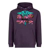 Plum floral nurse custom name Heavyweight Hoodie - AdoDesignShop