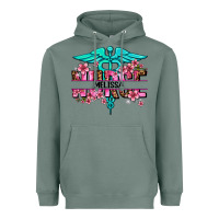 Sage floral nurse custom name Heavyweight Hoodie - AdoDesignShop