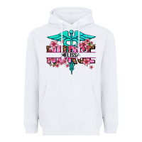 White floral nurse custom name Heavyweight Hoodie - AdoDesignShop