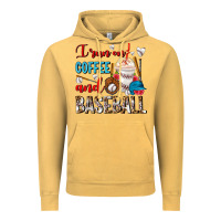 Vintage Mustard I Run On Coffee And Baseball Frappe Vintage Hoodie - FaDigitalArtStudio