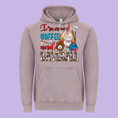 I Run On Coffee And Baseball Frappe Vintage Hoodie Designed By Fadigitalartstudio