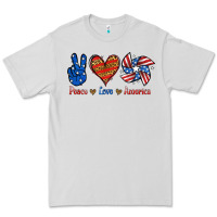 Dove Grey Peace Love America Premium Tee - Jasminsmagicworld