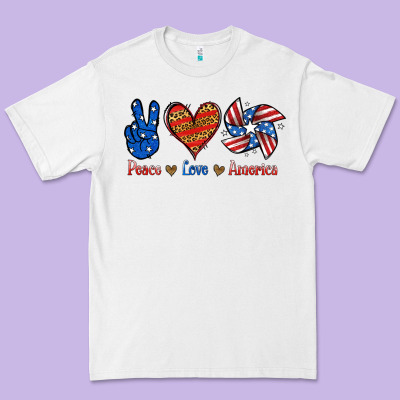 Peace Love America Premium Tee Designed By Jasminsmagicworld