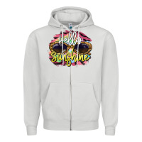 Dove Grey hello sunshine Zipper Hoodie - BarkalooDesign