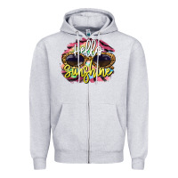 Heather Grey hello sunshine Zipper Hoodie - BarkalooDesign