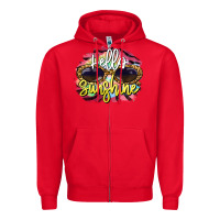 Red hello sunshine Zipper Hoodie - BarkalooDesign