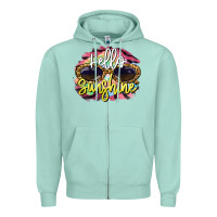 Seafoam hello sunshine Zipper Hoodie - BarkalooDesign