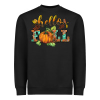 Black hello fall pumpkin Heavyweight Sweatshirt - BarkalooDesign